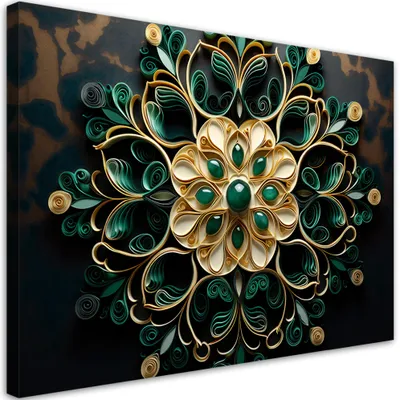 Produktbild von Leinwandbild Diamantabstraktion 90x60 Feeby Grün bild für die wand bereit zum aufhängen