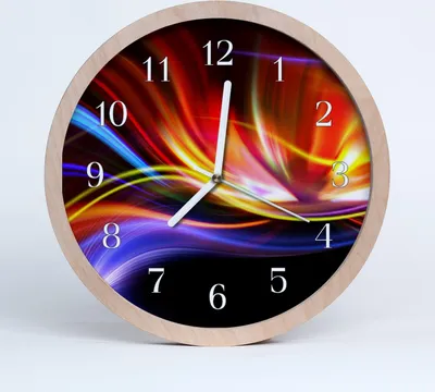 Produktbild von Holzuhr 30fi cm wanduhr - abstrakte Kunst