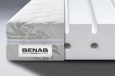 A cutaway view of a mattress showing its internal structure and outer fabric.