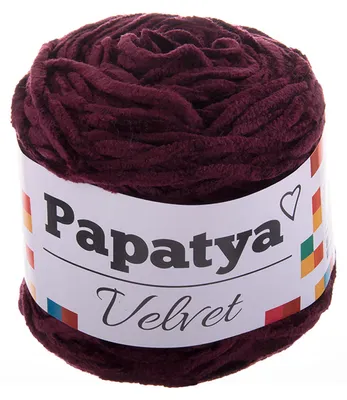 100g Strickgarn Papatya Velvet Chenille-Strickgarn 08 bordeaux