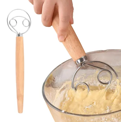 Produktbild von Dänischer Teigbesen - Edelstahl - Zum Mischen von Brot- und Pizzateig - 33 cm Länge