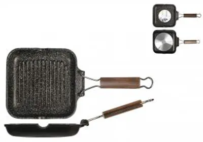 Productafbeelding van H&H Anti-aanbak koekenpan met steencoating, inklapbaar handvat, diameter 20 cm