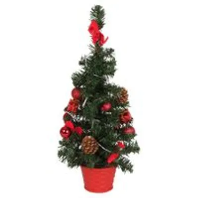 Obrázok produktu pre LED dekorácia vianočný stromček H=45cm 10 svetielok dekorácie Vianočné XMAS live TOP, farba: červená
