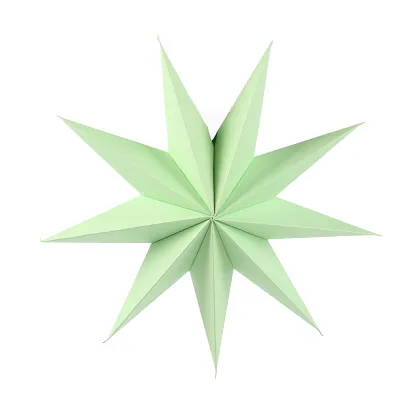 Produktbild von 30 cm neunzackiger Stern aus Papier zum Aufhängen von Neujahrsparty-Ornamenten-Minzgrün
