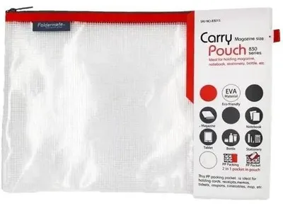 Obrázok produktu pre Taška na zips A4 35 x 24 cm, sieťovina Eva, červená – Foldermate