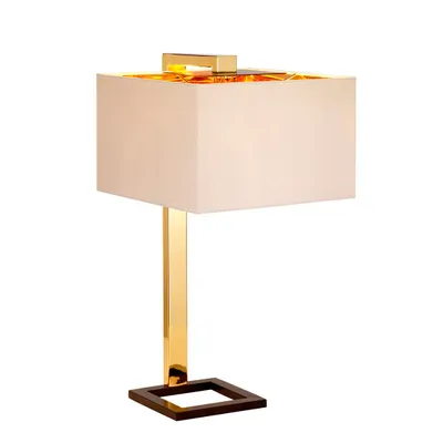 Immagine prodotto di Lampada da tavolo con paralume Plein oro-marrone 1xE27x60W in tessuto, dimensioni: 61,5x32x32 cm, IP20, Elstead