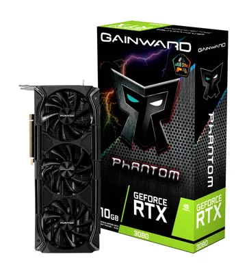 Produktbild von Gainward NED3080U19IA-1020M, GeForce RTX 3080, 10 GB, GDDR6X, 320 Bit, 7680 x 4320 Pixel, PCI Express x16 4.0
