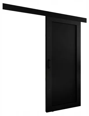 Produktbild von KierMoebel Schiebetür Komplettset ADIO 2, Wohnzimmer Schiebetür Schwarz 106x205x3,2 cm