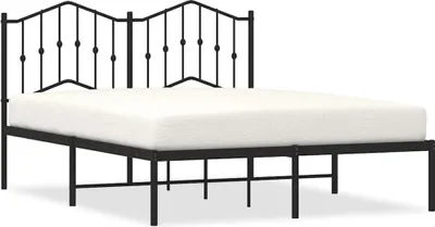 Productafbeelding van vidaXL Bedframe met hoofdeinde, metaal, zwart, 150x200 cm