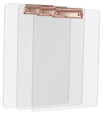 Image de Porte-documents avec pince en métal rose doré - Tableau magnétique A4 (lot de 3)
