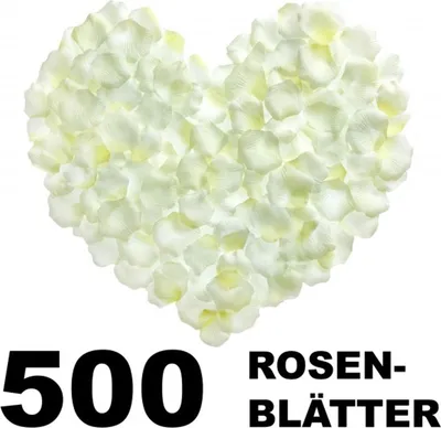 Produktbild von 500 Rosenblätter Rosenblüten Blütenblätter Hochzeit Deko weiß o. rot, Farbe:Weiss