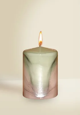 Produktbild von Designkerze Lotos Stumpenkerze Salbei Grün 100 x Ø 70 mm, 1 Stück