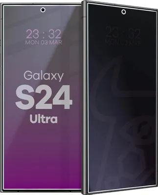 Produktbild von Hybridglas mit Privatschutzfilter für Samsung Galaxy S24 Ultra, Bizon Glass Mule Shadow, Matt
