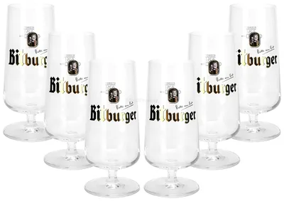 Produktbild von Bitburger Bierglas Kelch Bier Glas Gläser Set - 6x Bierkelche 0,25l geeicht