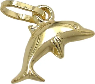 Produktbild von Anhänger Kettenanhänger Delfin aus 375 Gold Gelbgold klein & fein Goldanhänger