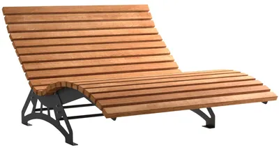 Produktbild von SOTECH Gartenliege LOUNGER Komplett-Set 1500 mm breit – Edelstahl schwarz, Holzlatten Thermo-Kiefer, Sonnenliege