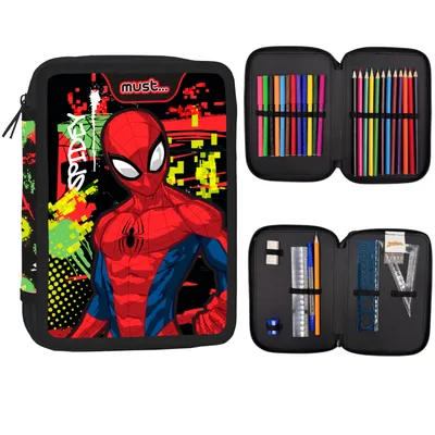 Zdjęcie produktu dla Piórnik Podwójny Z Wyposażeniem Spiderman