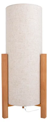 Produktbild von Tischleuchten - Tischleuchte "MATILDA" H: 52 cm leinen, Tischlampe im Scandi Style, aus Holz in natur, 52 cm hoch, Ø 22 cm, E27-Fassung – Schnurschalter