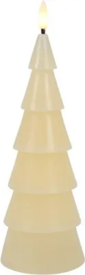 Produktbild von LED-Kerze Baum Creme Ø 7,8 x 23 cm Echtwachs Timer warmweiß