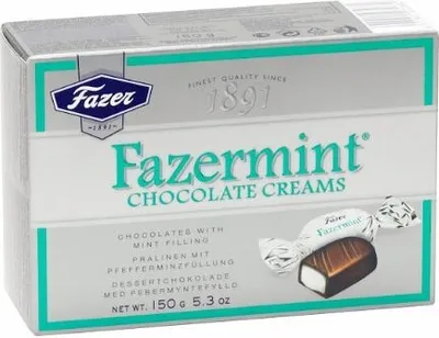 Immagine prodotto di Creme di cioccolato alla menta Fazermint Cioccolato ripieno di menta 150g Confezione da 4 pezzi