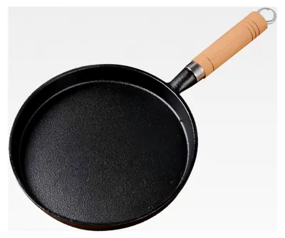 Produktbild von Gusseisenpfanne 20 cm mit Holzgriff für Induktion und Grill