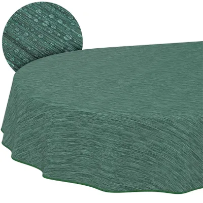 Tischdecke Wachstuch Einfarbig Grün Robust Wasserabweisend Oval Breite 140 cm Länge 180 cm, Hauptbild