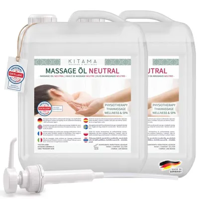 Produktbild von Kitama Massageöl Neutral 20L + Pumpe, ohne Duft Physio & Thai-Massage