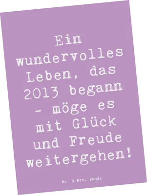 Produktbild von Mr. & Mrs. Panda Postkarte Spruch 2013 Geburtstag Wundervoll - Lavendeltraum - Geschenk, Geburtstagsfeier, Freude, Alter, Ansichtskarten, Grußkarte, Postkarten, bildkarte