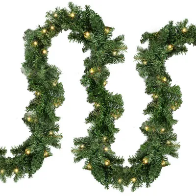 Produktbild von TolleTour Weihnachtsgirlande 5m mit 100 LEDs Tannengirlande Künstliche Weihnachtskranz Weihnachtsdekoration für Innen und Außen