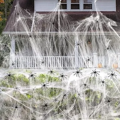 Zdjęcie produktu dla Pajęczyna halloween 300G biała dekoracja na imprezy przyjęcia