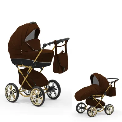 Produktbild von Klassischer Kinderwagen Sorento Gold 2 in 1 inkl. Sportsitz in 19 Farben