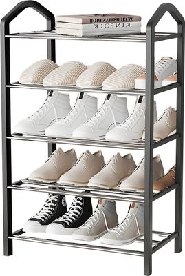 Schuhregal mit 5 Böden Schuhschrank für 25 Paar Schuhablage Schuhe Ablagen Stapelbaren Schuhständer Schuhaufbewahrung Schuhbank Schuhregale Retoo