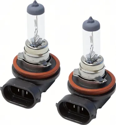 Two car headlight bulbs on a white background.