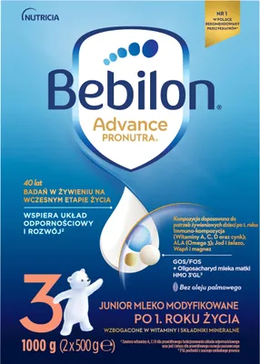 Zdjęcie produktu dla Bebilon Advance Pronutra 3 Junior Mleko dla dzieci po 1. roku życia 1000g (2x500g)