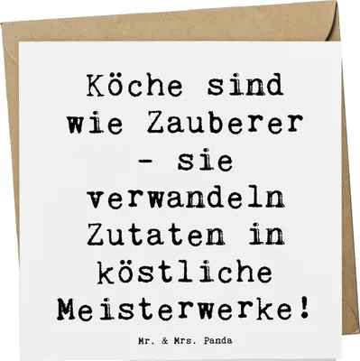 Produktbild von Mr. & Mrs. Panda Grußkarte Spruch Koch Zauber - Weiß - Geschenk, anlasskarte, Glückwunschkarte, personalisierte Geschenke, Zutaten, Berufsalltag, doppelkarte, faltkarte