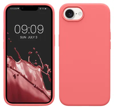 Produktbild von kwmobile Handyhülle für Apple iPhone 17e / iPhone 16e Hülle - Case Silikon - Kabelloses Laden - Schutzhülle Cover in Pastell Koralle