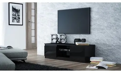 Zdjęcie produktu dla Topeshop RTV120 CZAR P SZ, Czarny, Płyta wiórowa, Czarny, Płyta wiórowa, 2 pół., Czarny