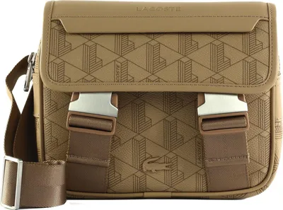 Image de LACOSTE sac à épaule bandoulière sac à épaule The Blend Messenger Bag Mono Viennois Otter marron clair