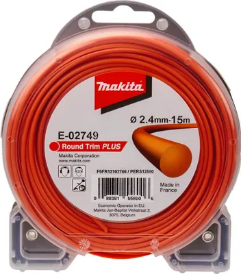 The image shows the retail packaging of a Makita brand trimmer line.