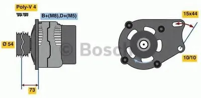 Produktbild von BOSCH 0 986 080 560 Lichtmaschine Generator LiMa 70A 14V für FIAT PANDA (169) 500 (312) GRANDE PUNTO (199) 500 C (312) für FORD KA (RU8)