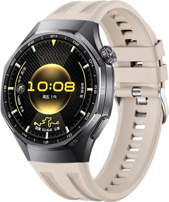 Imagen del producto de Pulsera de silicona para Huawei Watch GT 6 Pro, con diseño sin costuras, ajustable y de color beige