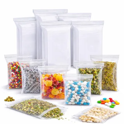 Produktbild von 500x Zip Druckverschlussbeutel verschließbar Plastikbeutel transparent, 5 verschiedene Größe