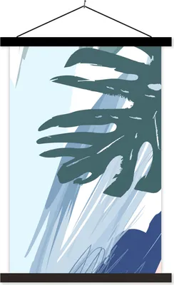 Produktbild von MuchoWow® Textilposter Sommer - Monstera - Grün 40x60 cm mit schwarzem Rahmen - Wanddekorationen