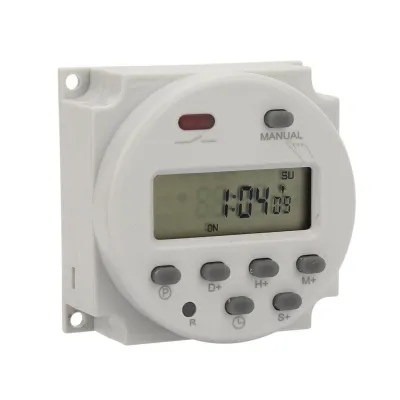 Obrázek produktu pro Malý 7denní časovač s digitálním displejem, programovatelný, 1 s až 168 hodin, 5 VA (220 V AC)