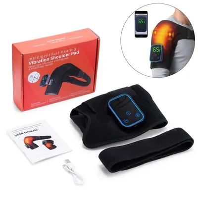 Produktbild von Schulter-Massagewärmer, 5000mAh Heiz-Schulterbandage, 3 Heizstufen, 7 Temperaturstufen von 40°C–70°C, Vibrationsmassage für linke und rechte Schulter