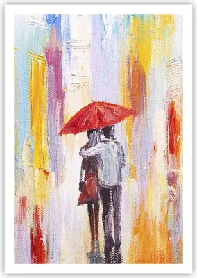Produktbild von Poster - Poster ohne Rahmen - Liebhaber Regenschirm - 70x100 cm - Wand Bild - Wanddeko - Wandbilder - Kunstposter - Wandposter - Bilder - Kunstdruck - Wanddekoration - Wandbild - P2XPA70x100-3692