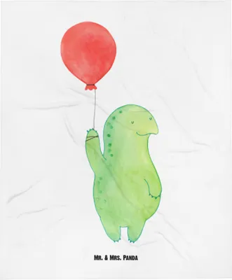 Produktbild von Mr. & Mrs. Panda Plaid Schildkröte Luftballon - Weiß - Geschenk, Erstlingsdecke, Fleecedecke, Schmusedecke, Babydecke, Jahrmarkt, Motivationsspruch, Schlummerdecke