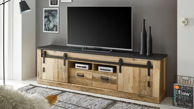 Produktbild von TV-Board Sherwood32 Old Style hell anthrazit mit soft-close 201 cm