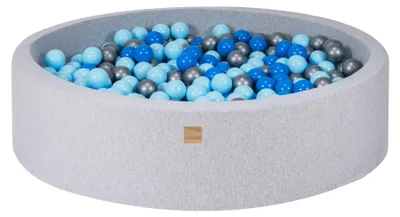 Image de Piscine à balles grise avec balles Bleu clair / Bleu / Argent