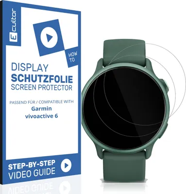 Produktbild von 2x 3D Schutzfolie für Garmin vivoactive 6 Display Folie Flexibel Full Cover